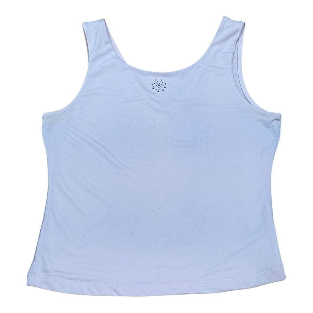Pierre Cardin Femme Tank Top Womens Large Light Pink Scoop Neck V Back Camisole